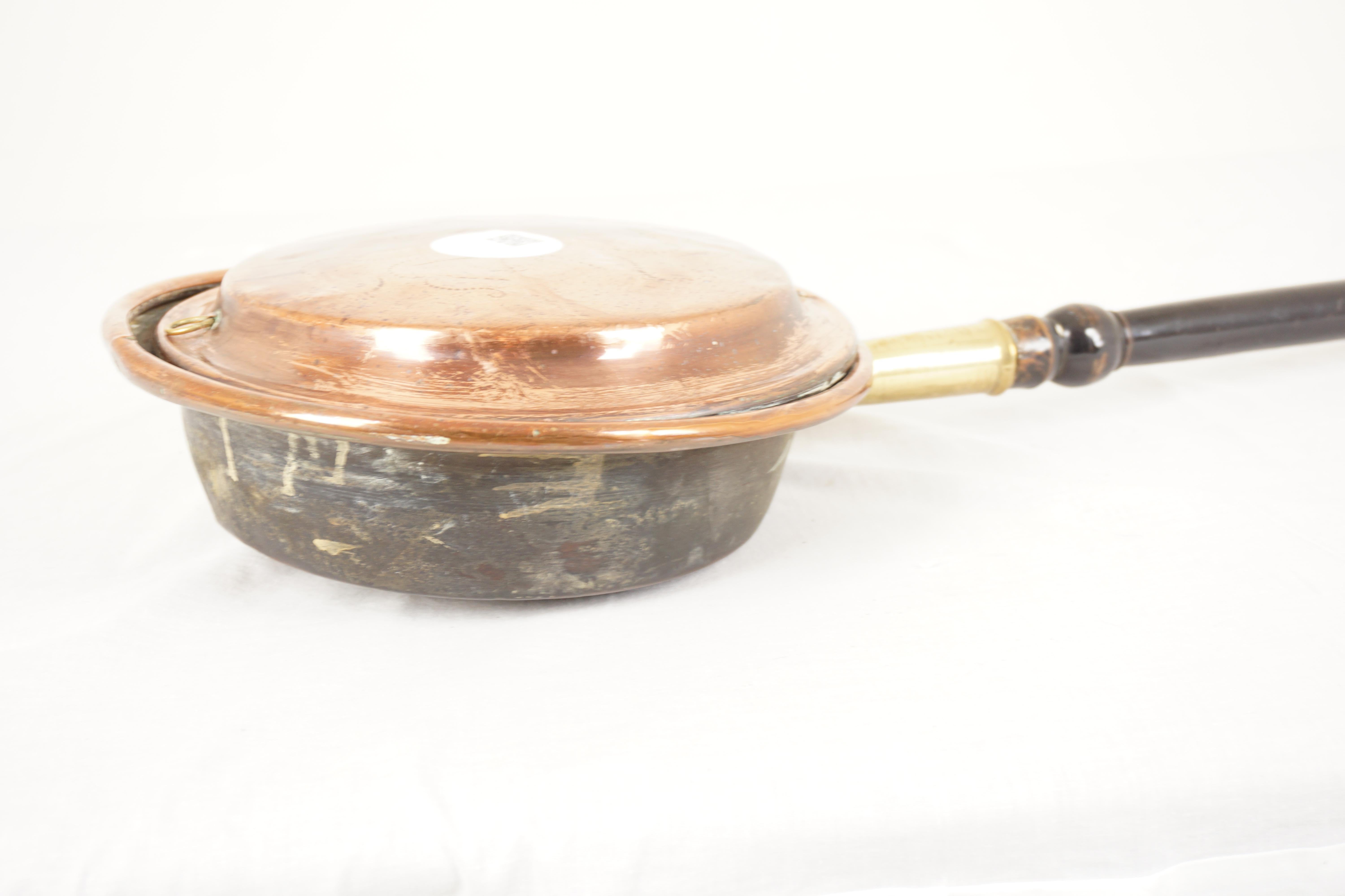 Antique Victorian Copper Bed Warmer, Bed Pan, Scotland 1880, H1088 2