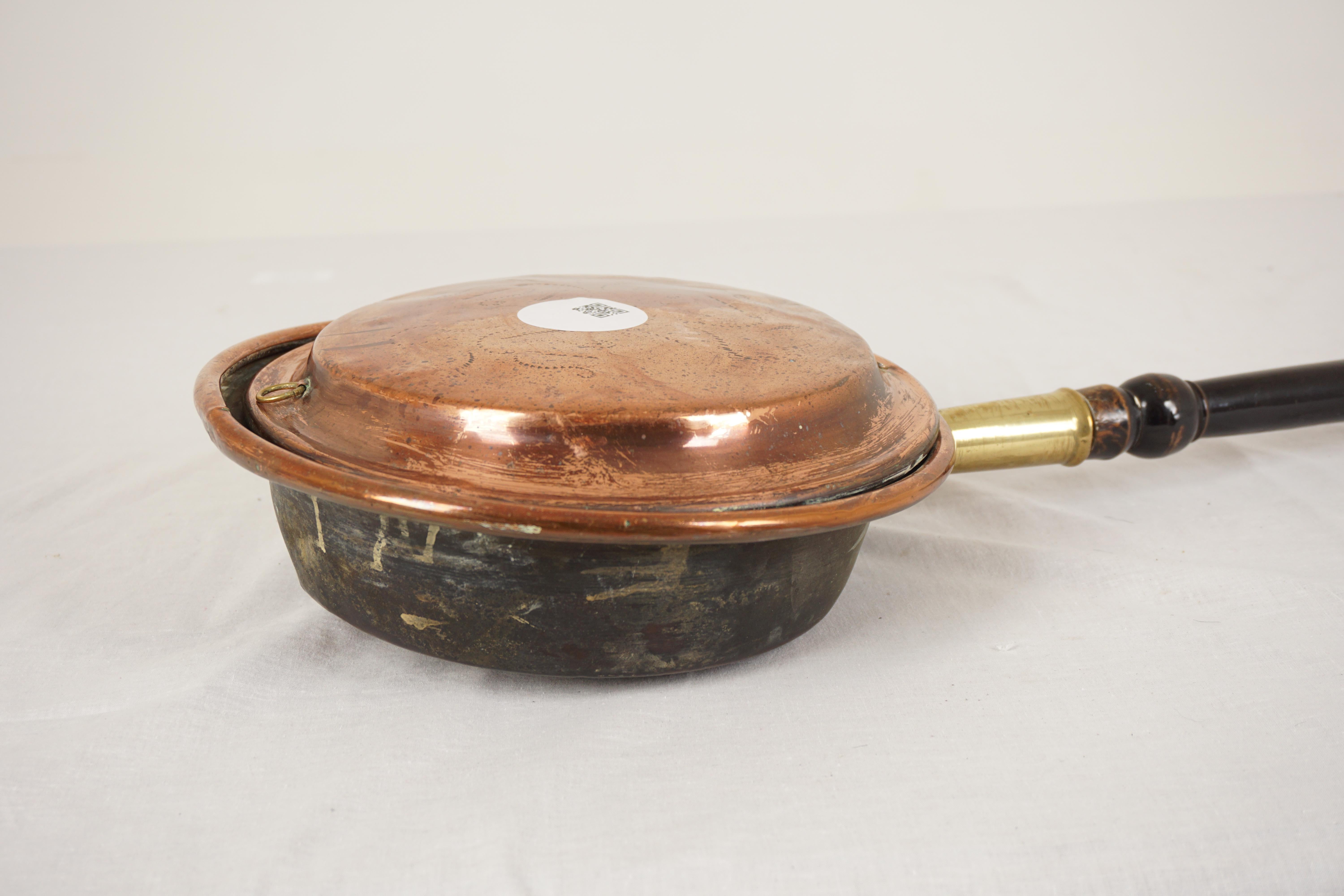 Antique Victorian Copper Bed Warmer, Bed Pan, Scotland 1880, H1088 3