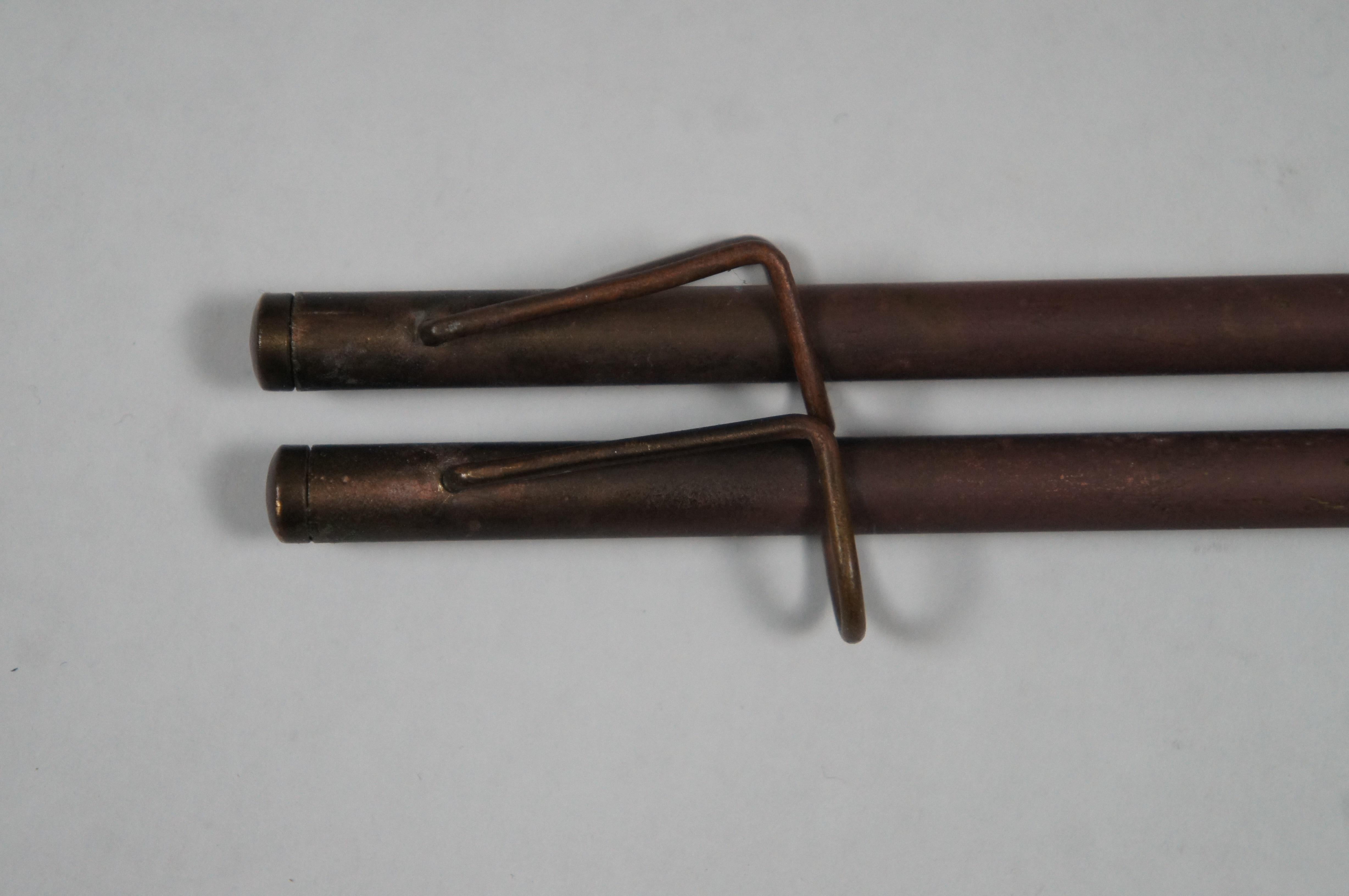 Antique Victorian Copper Brass 2 Arm Drying Rack Towel Swing Bar Rod Holder 16