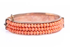 Antique Victorian Coral Bangle Bracelet