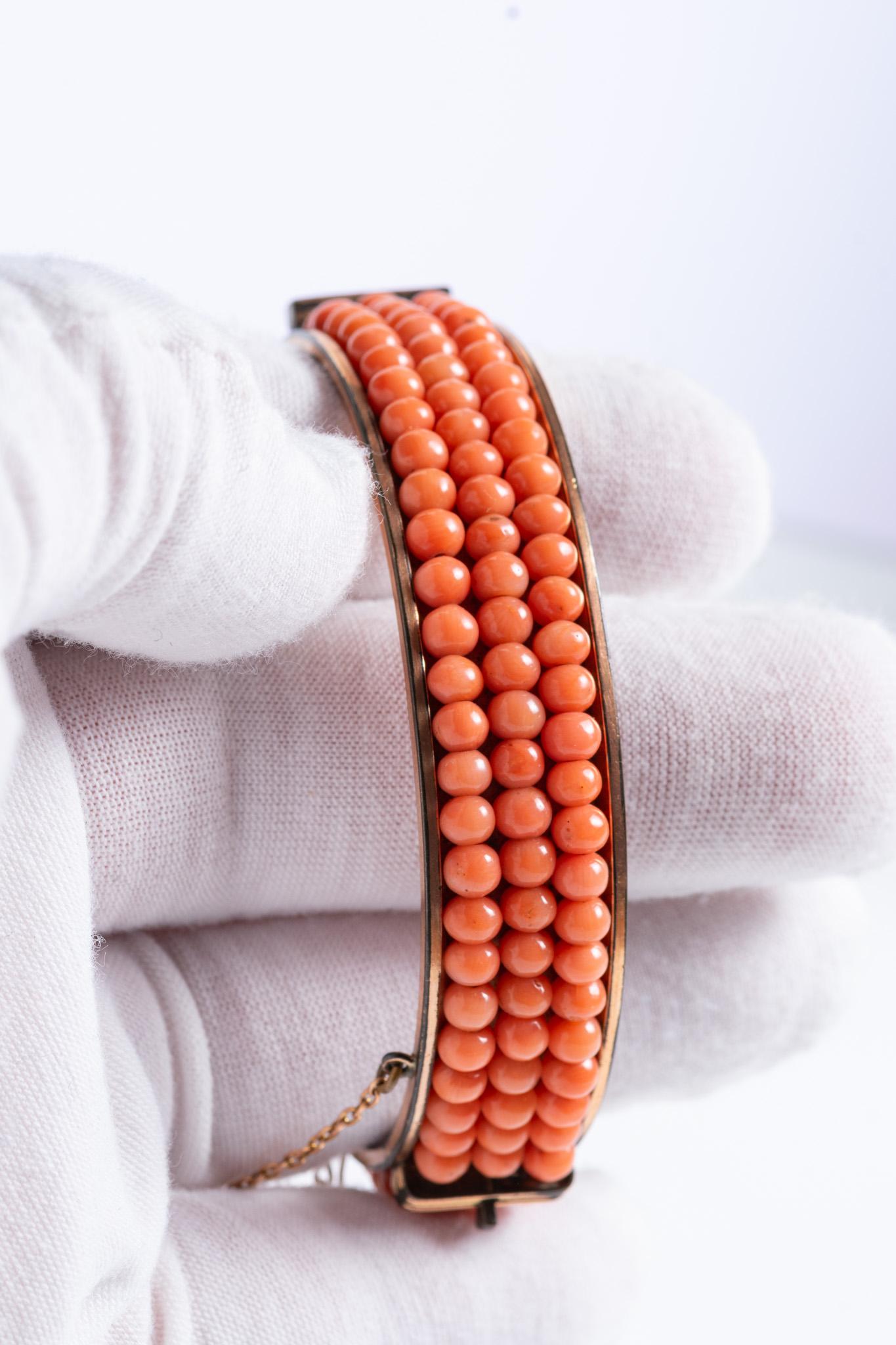 Antique bracelet victorien en corail en vente 3