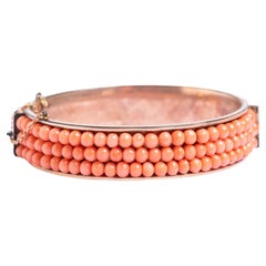 Brazalete antiguo victoriano de coral