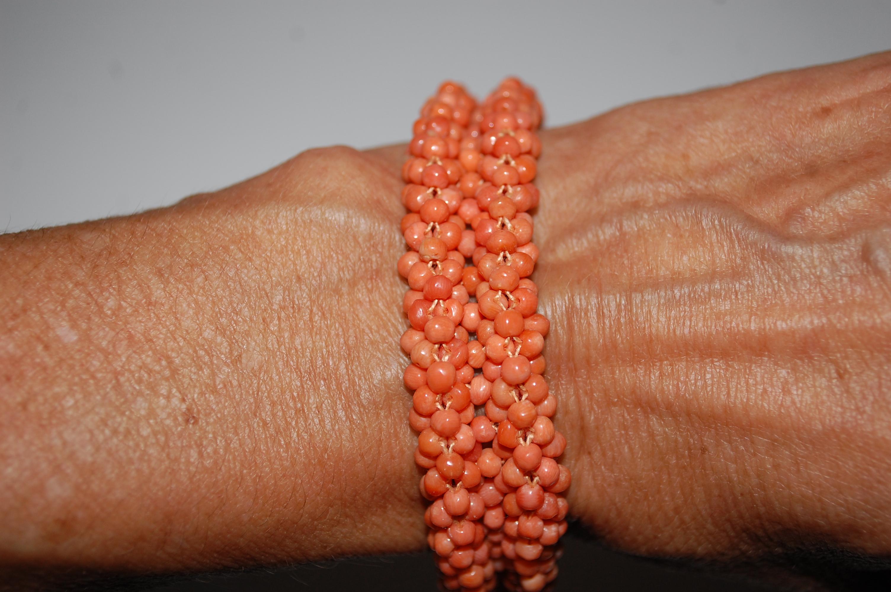 Antique Victorian Coral Bracelet For Sale at 1stDibs