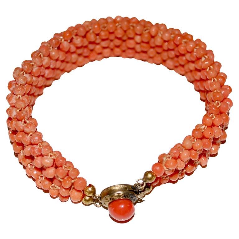 Antique Victorian Coral Bracelet For Sale at 1stDibs