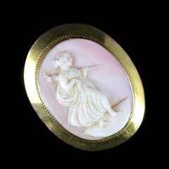 Antique Victorian Coral Cameo Brooch 9 Carat, circa 1900