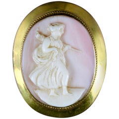 Antique Victorian Coral Cameo Brooch 9 Carat, circa 1900