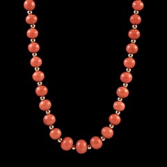 Antique Victorian Coral Necklace 18 Carat Gold, circa 1900