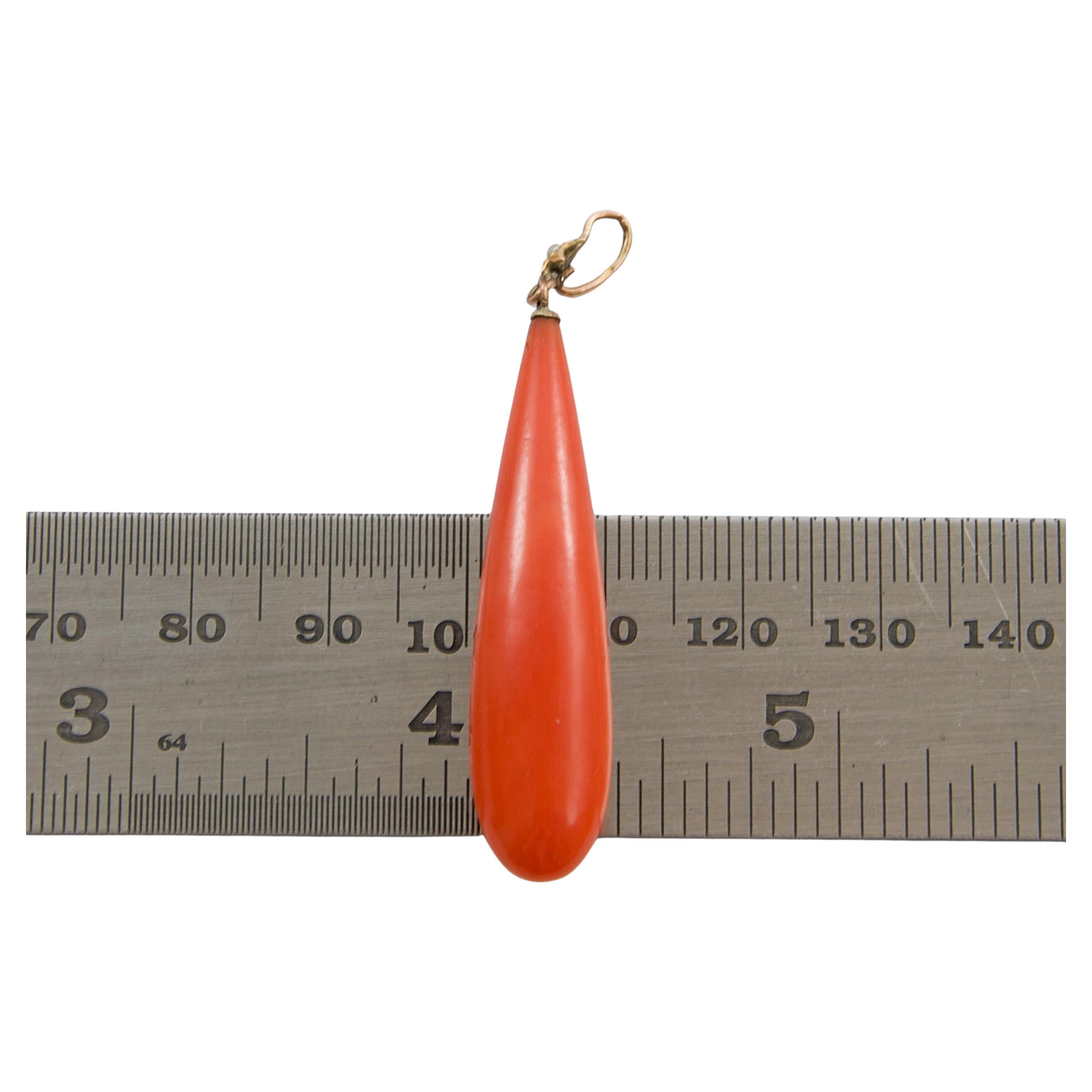 Antico ciondolo vittoriano in corallo e perle, XIX secolo in vendita 2