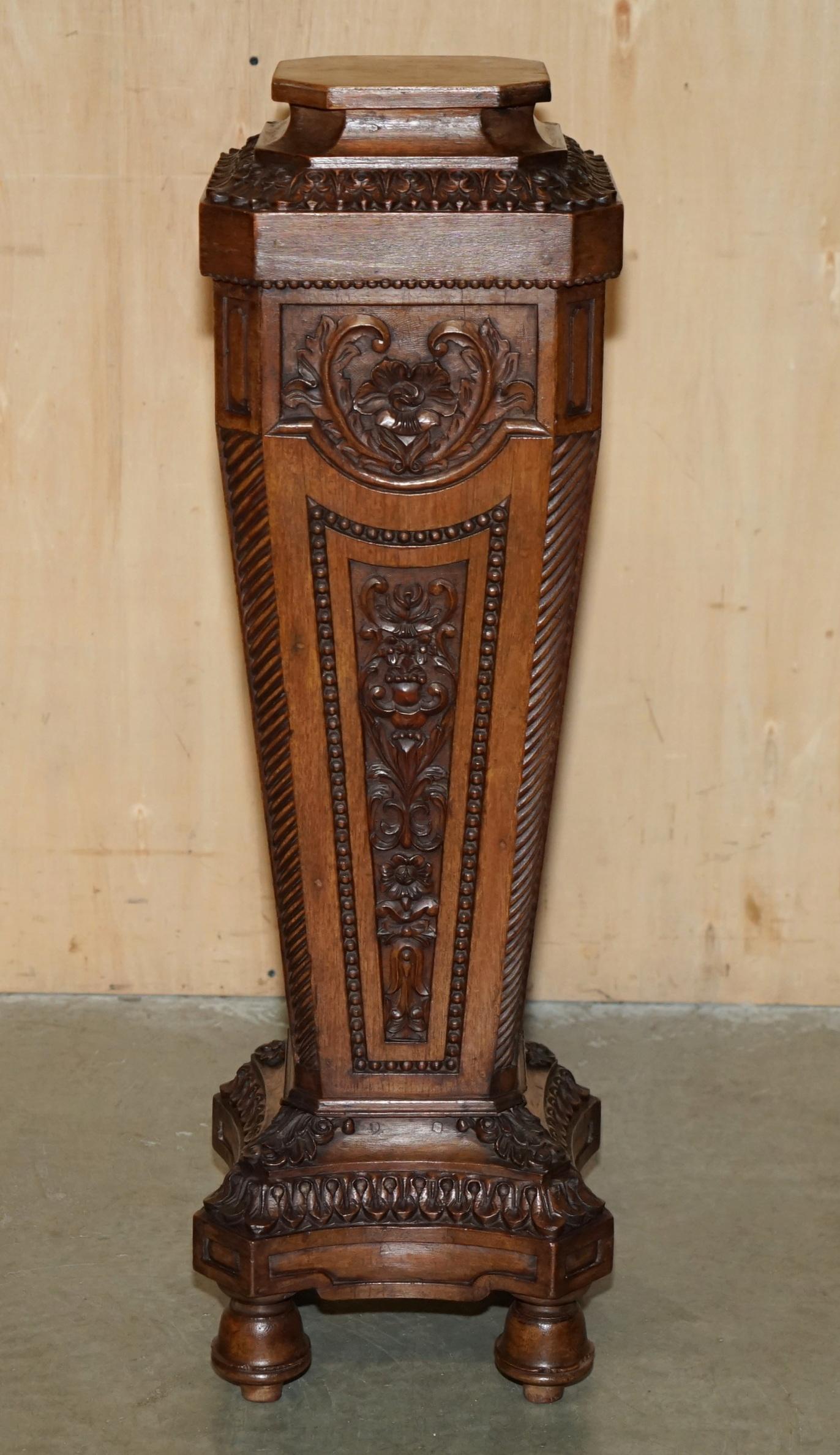 ANTIQUE ViCTORIAN CORINTHIAN PILLAR PEDESTAL STAND DISPLAYING BUSTS ANTIQUES For Sale 2