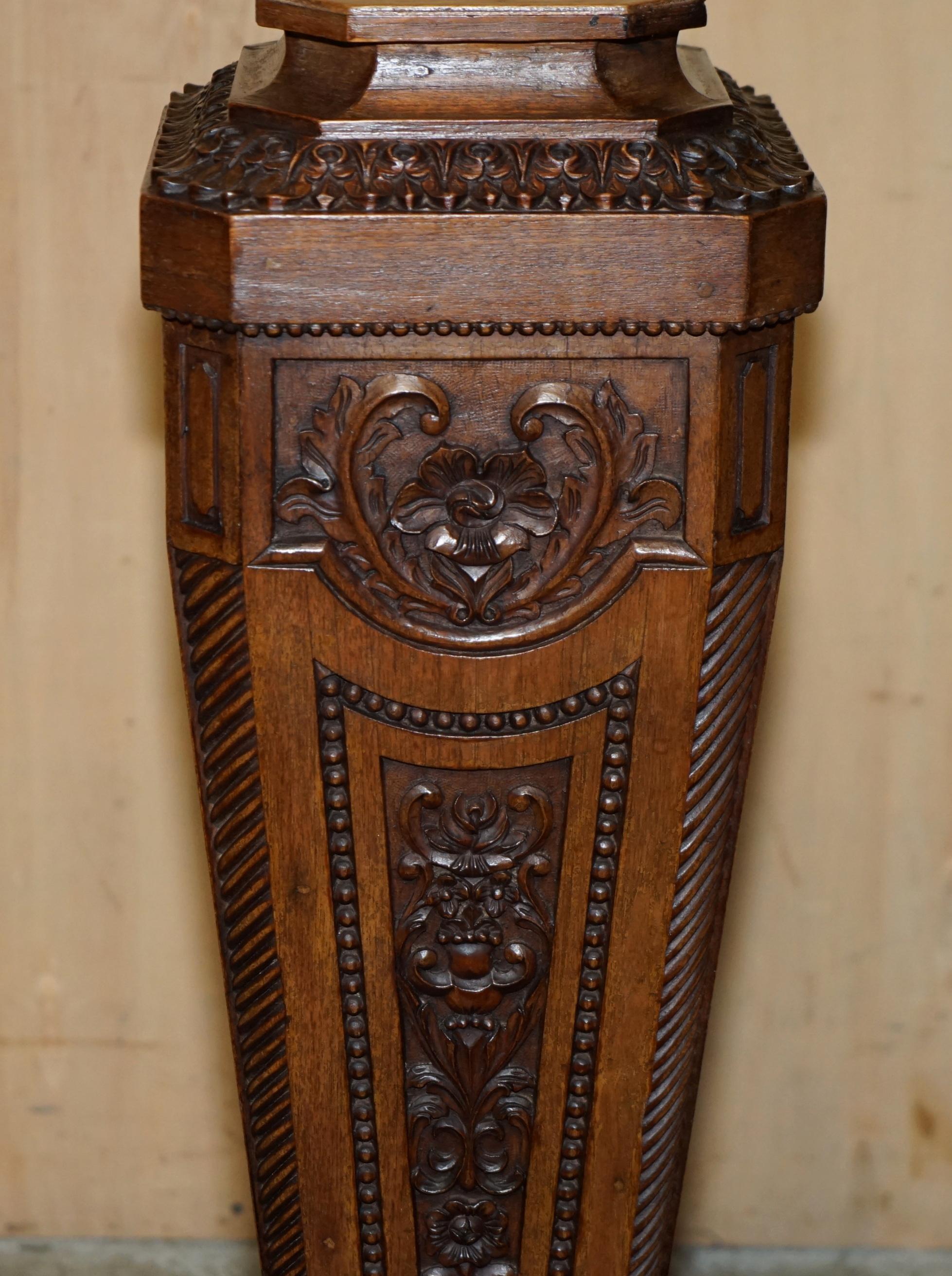 ANTIQUE ViCTORIAN CORINTHIAN PILLAR PEDESTAL STAND DISPLAYING BUSTS ANTIQUES For Sale 3