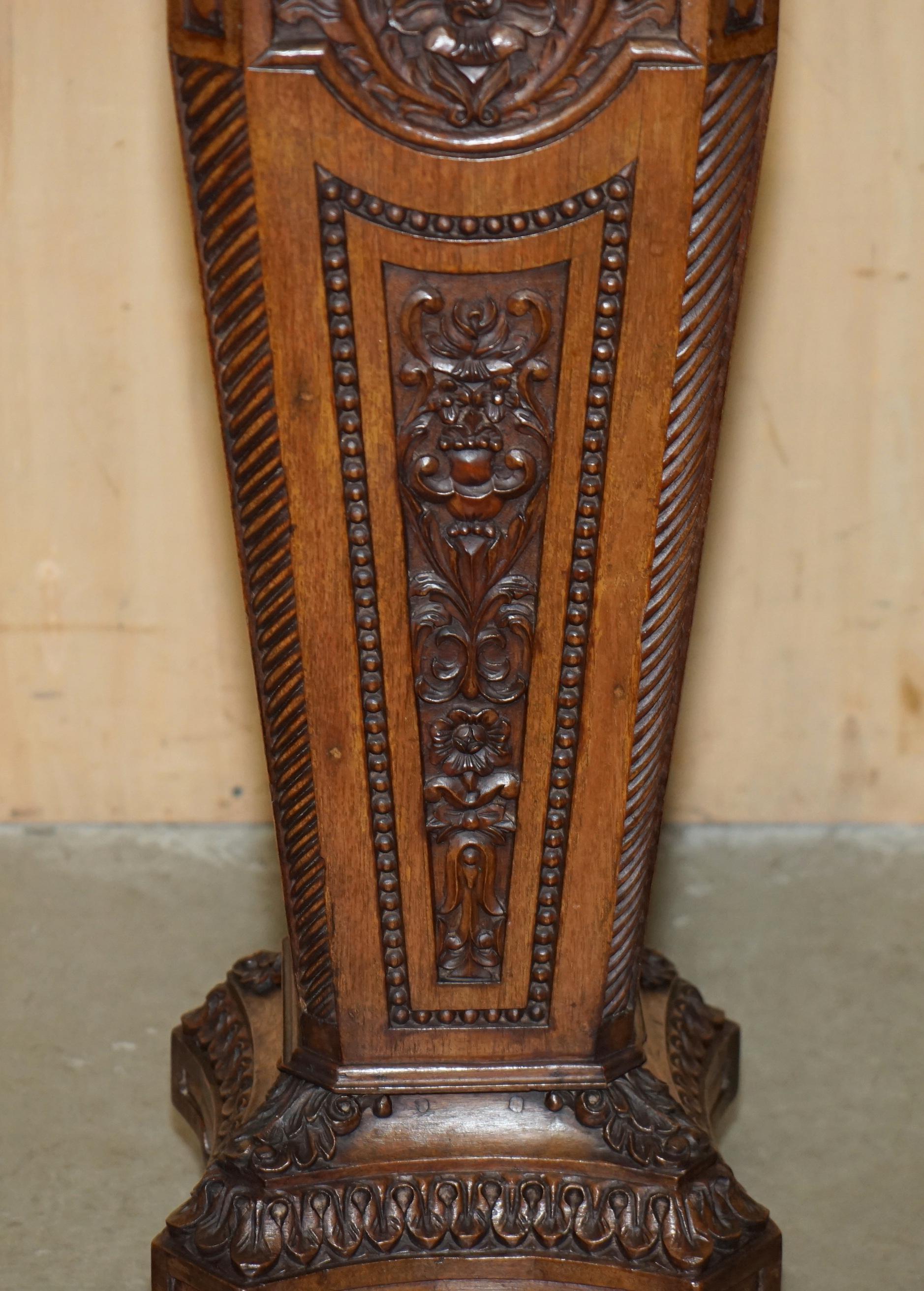 ANTIQUE ViCTORIAN CORINTHIAN PILLAR PEDESTAL STAND DISPLAYING BUSTS ANTIQUES For Sale 4