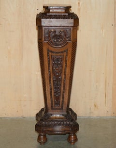 ANTIQUE ViCTORIAN CORINTHIAN PILLAR PEDESTAL STAND DISPLAYING BUSTS ANTIQUES