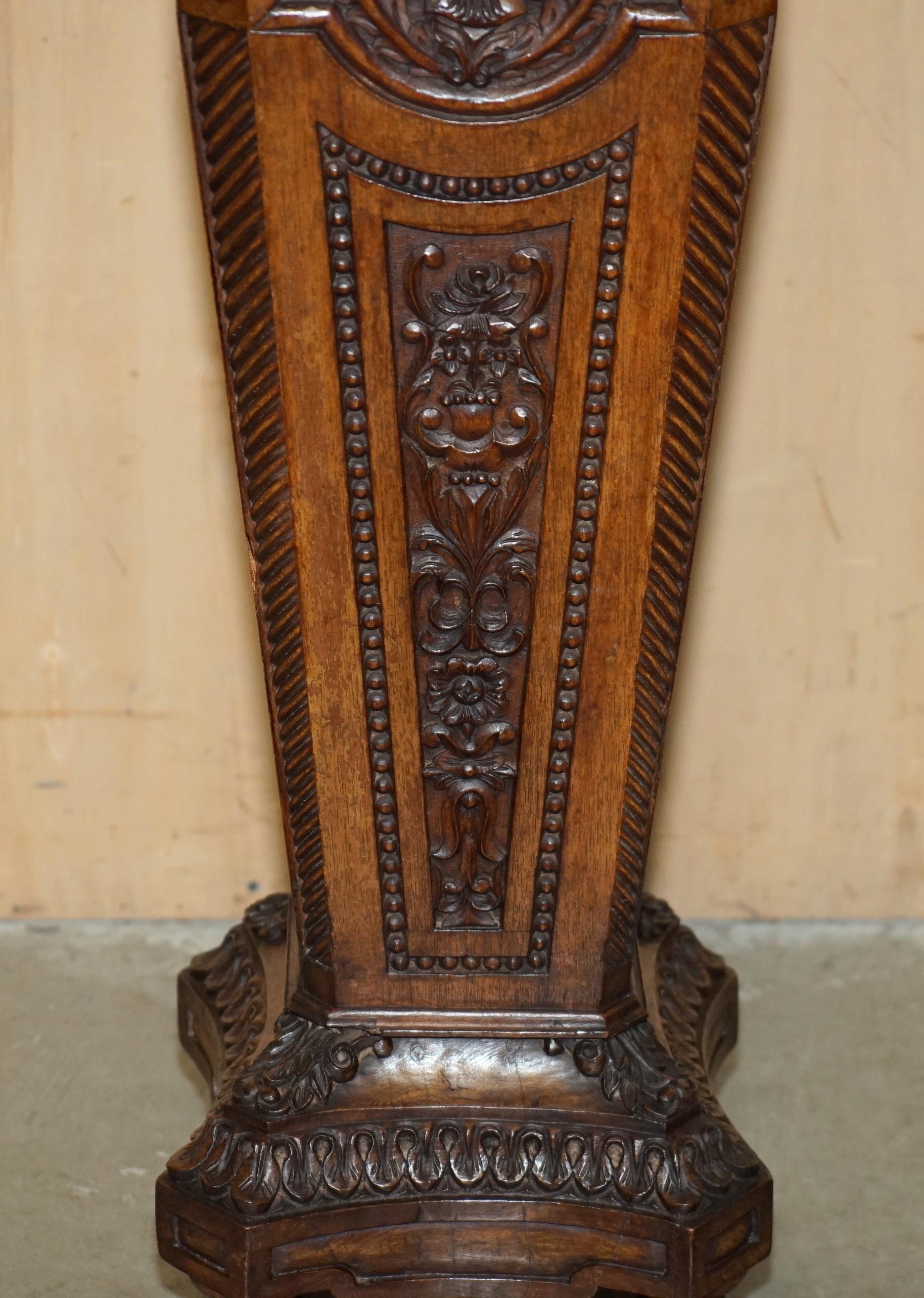 English ANTIQUE ViCTORIAN CORINTHIAN PILLAR PEDESTAL STAND DISPLAYING BUSTS ANTIQUES For Sale