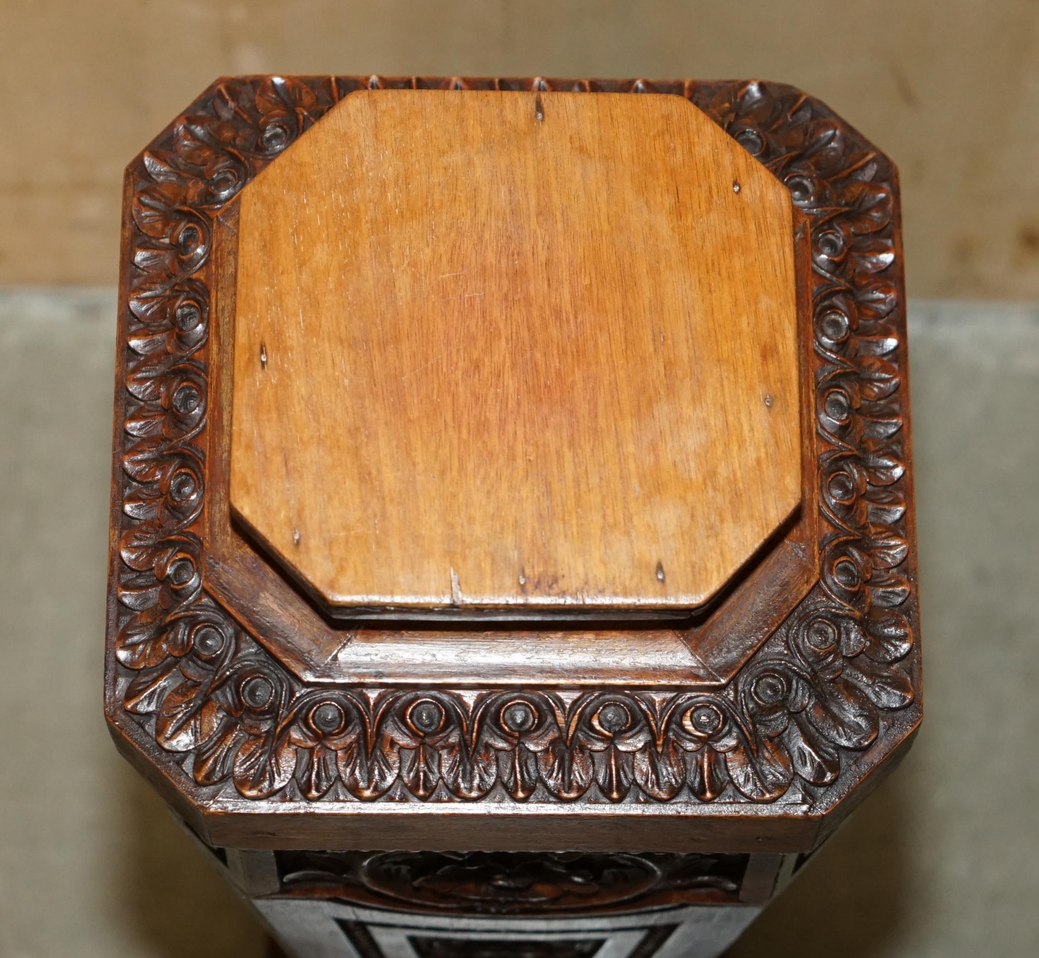 19th Century ANTIQUE ViCTORIAN CORINTHIAN PILLAR PEDESTAL STAND DISPLAYING BUSTS ANTIQUES For Sale