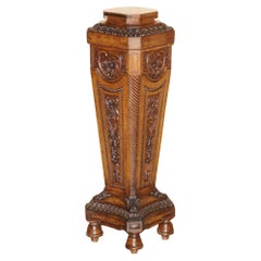 ANTIQUE ViCTORIAN CORINTHIAN PILLAR PEDESTAL STAND DISPLAYING BUSTS ANTIQUES
