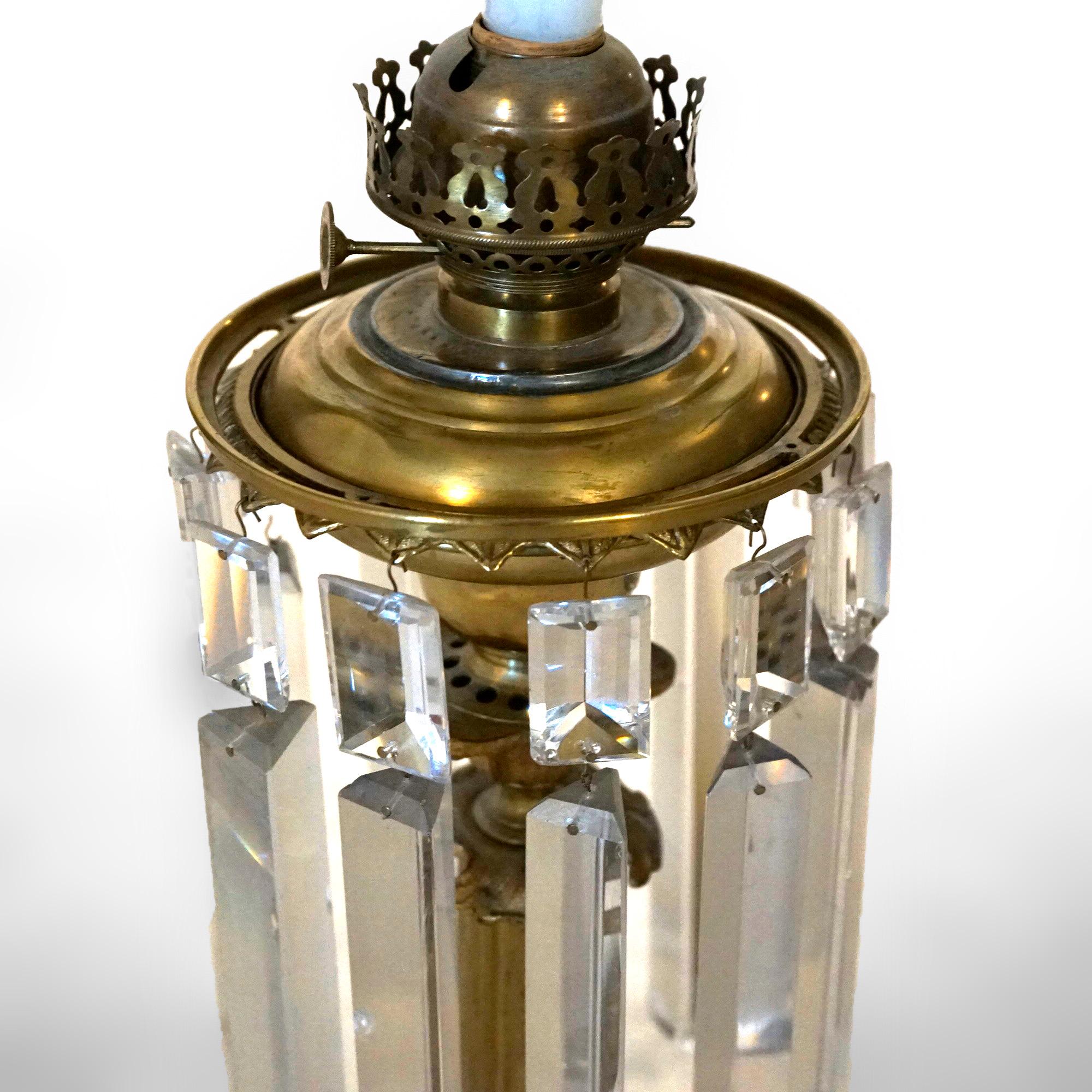 Antique Victorian Cornelius School Brass & Marble Solar Astral Lamp, c1840 3