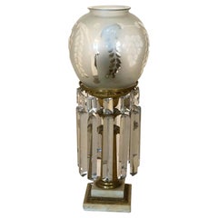 Antique Victorian Cornelius School Brass & Marble Solar Astral Lamp, c1840