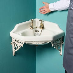 Antique Victorian Corner Sink with Wall Bracket
