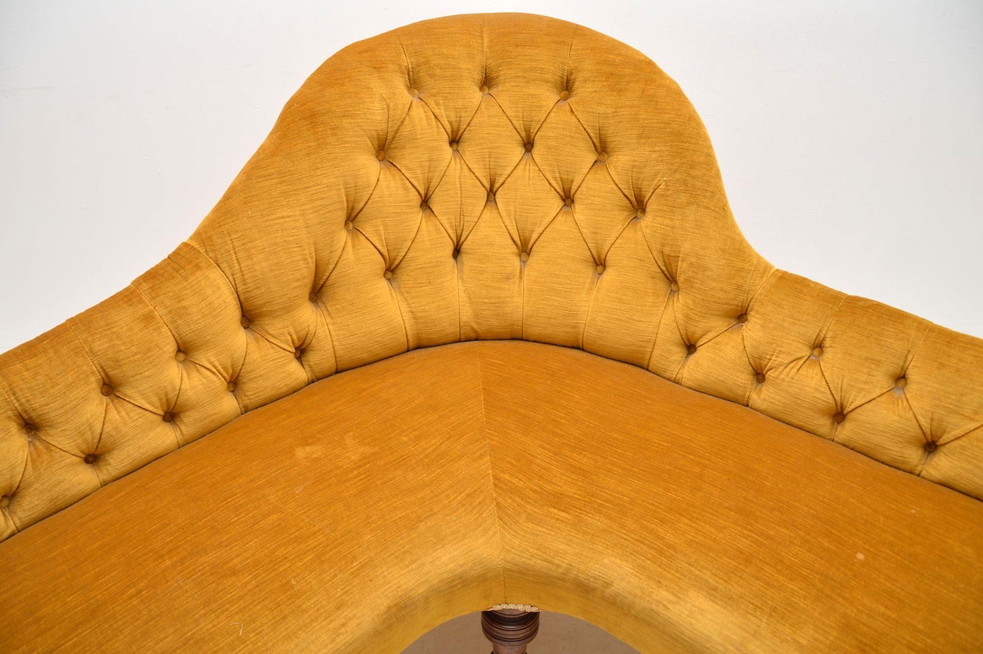 English Antique Victorian Corner Sofa Chaise Longue