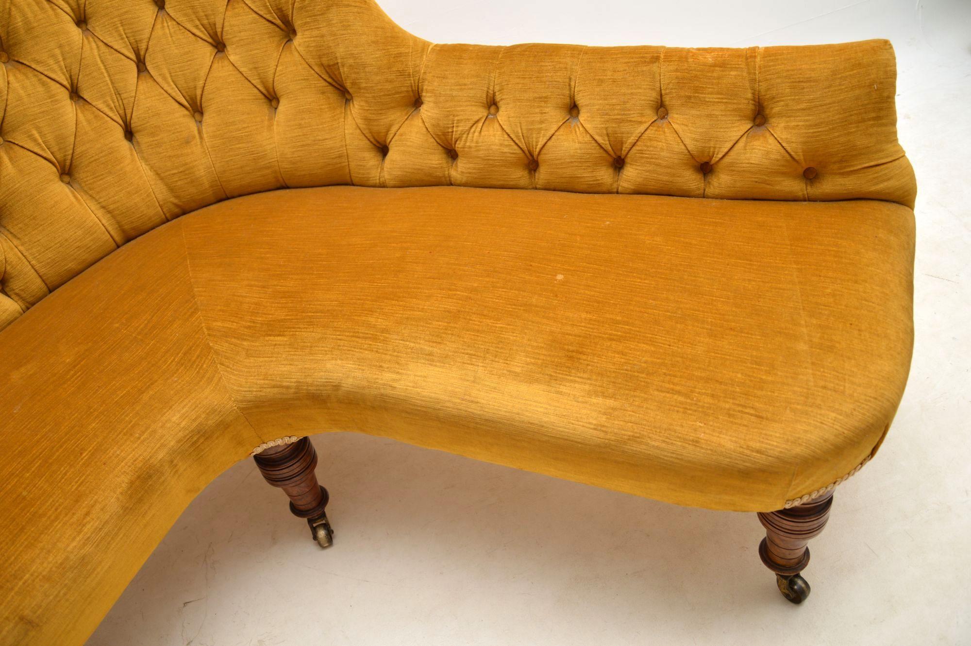 Antique Victorian Corner Sofa Chaise Longue In Excellent Condition In London, GB