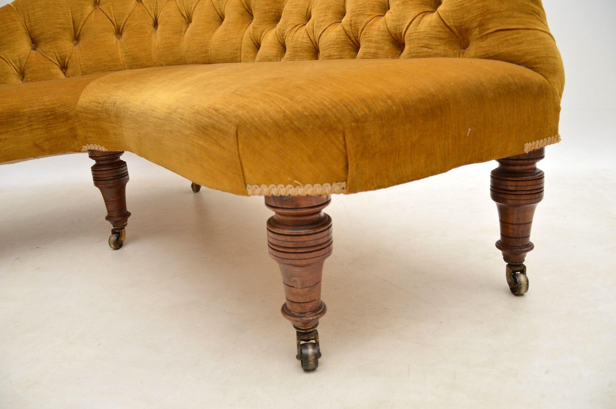Late 19th Century Antique Victorian Corner Sofa Chaise Longue