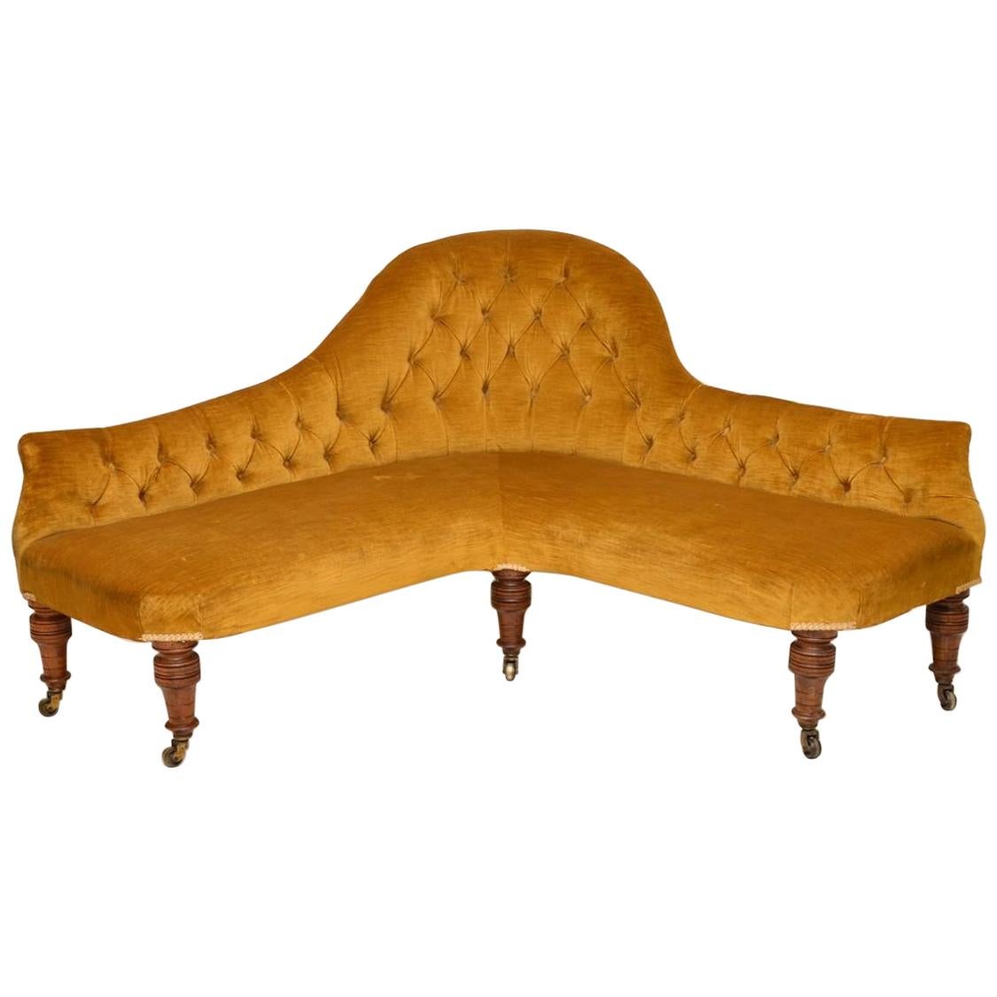 Antique Victorian Corner Sofa Chaise Longue