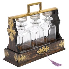 Carafe victorienne antique en cristal taillé « Coromande », modèle Tantalus, vers 1870