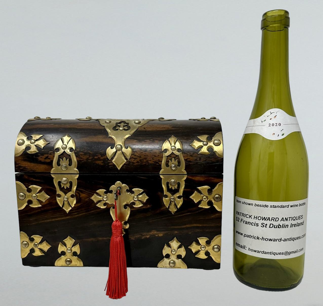 Antike viktorianische Coromandel-Messing-Holz Brieftaschen-Schachtel Betjeman mit Holzbuchstaben im Angebot 2
