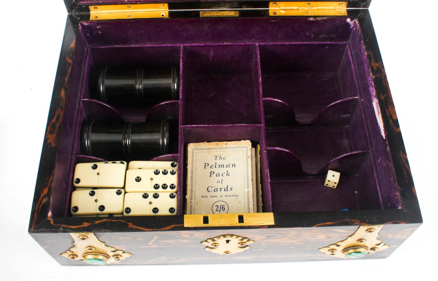 Antique Victorian Coromandel Games Compendium Chess Drafts Etc 19ème siècle 2
