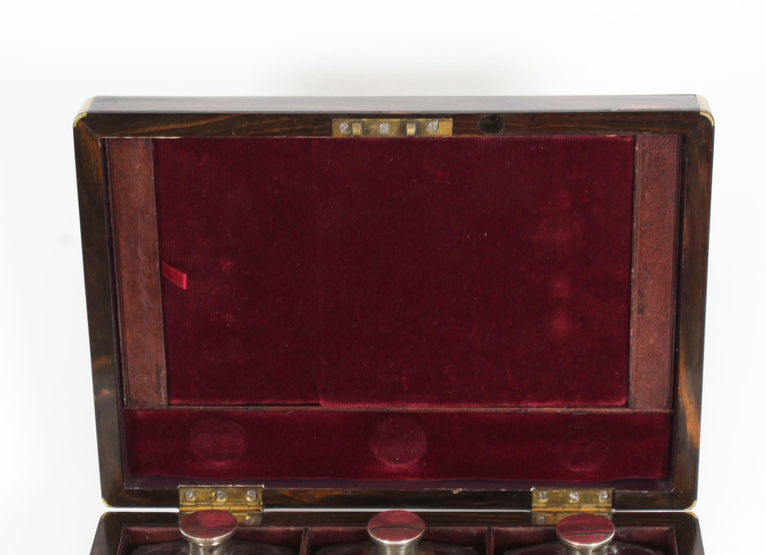 Antique Victorian Coromandel Gentleman's Travelling Vanity Case 19th C In Good Condition For Sale In London, GB