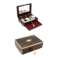 Antique Victorian Coromandel Gentleman's Travelling Vanity Case 19th C