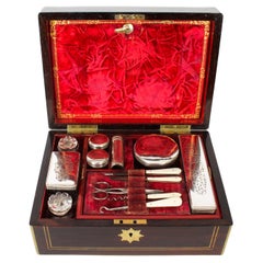 Antique Victorian Coromandel Gentleman's Vanity Case Box, 19th Century