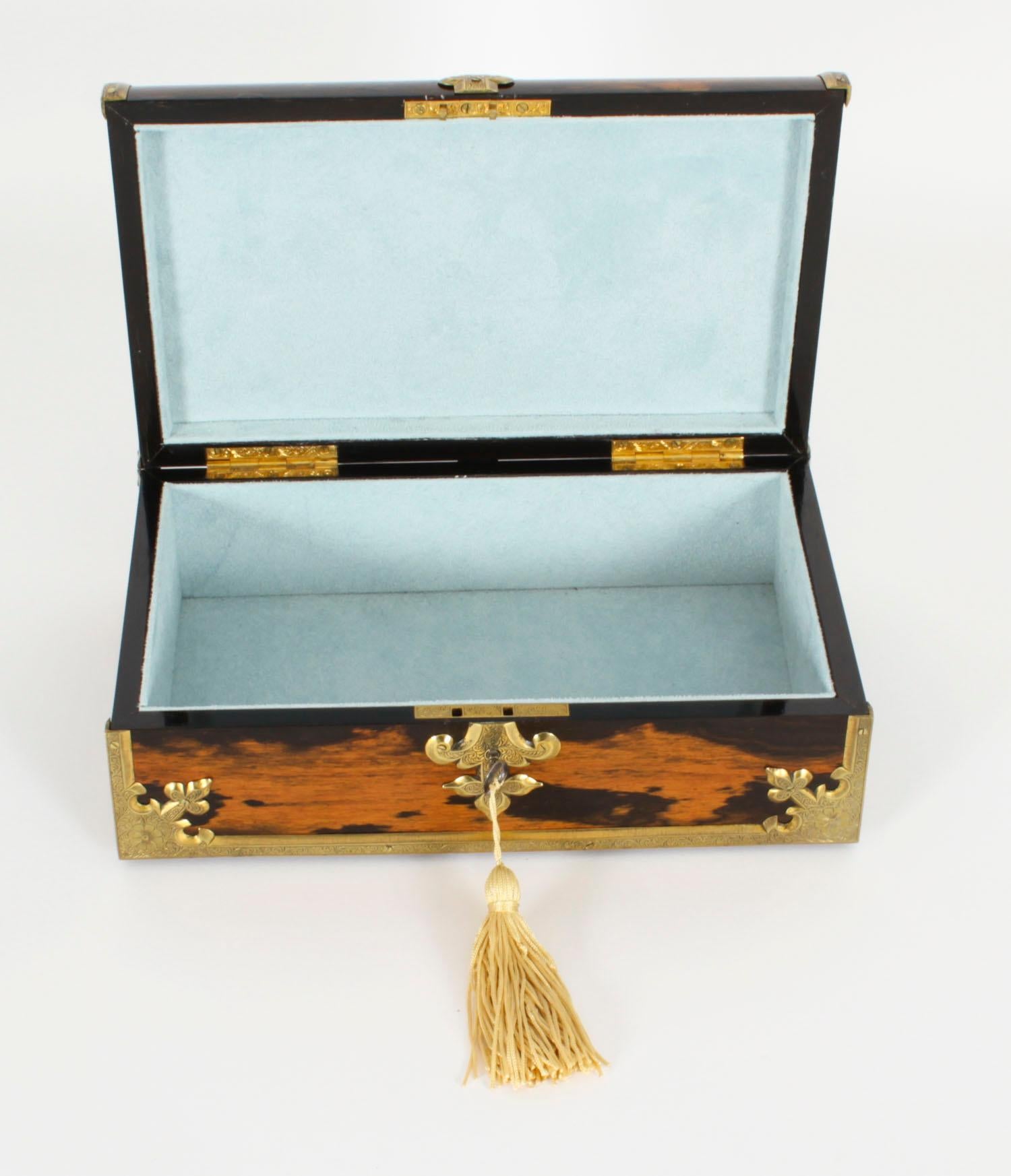Antique Victorian Coromandel Jasperware Jewellery Casket 1870s 19th Century 5
