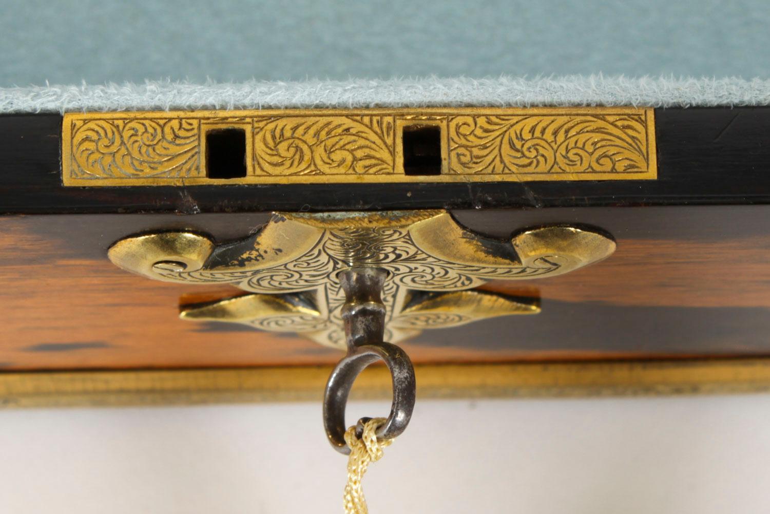 Antique Victorian Coromandel Jasperware Jewellery Casket 1870s 19th Century 7