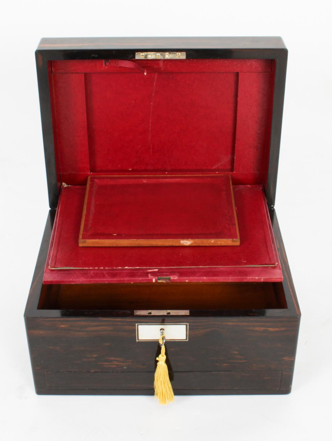 Antique Victorian Coromandel Lady's Vanity Case, 19th Century 3