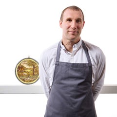 Antique Victorian Countryside Stained Glass Roundel