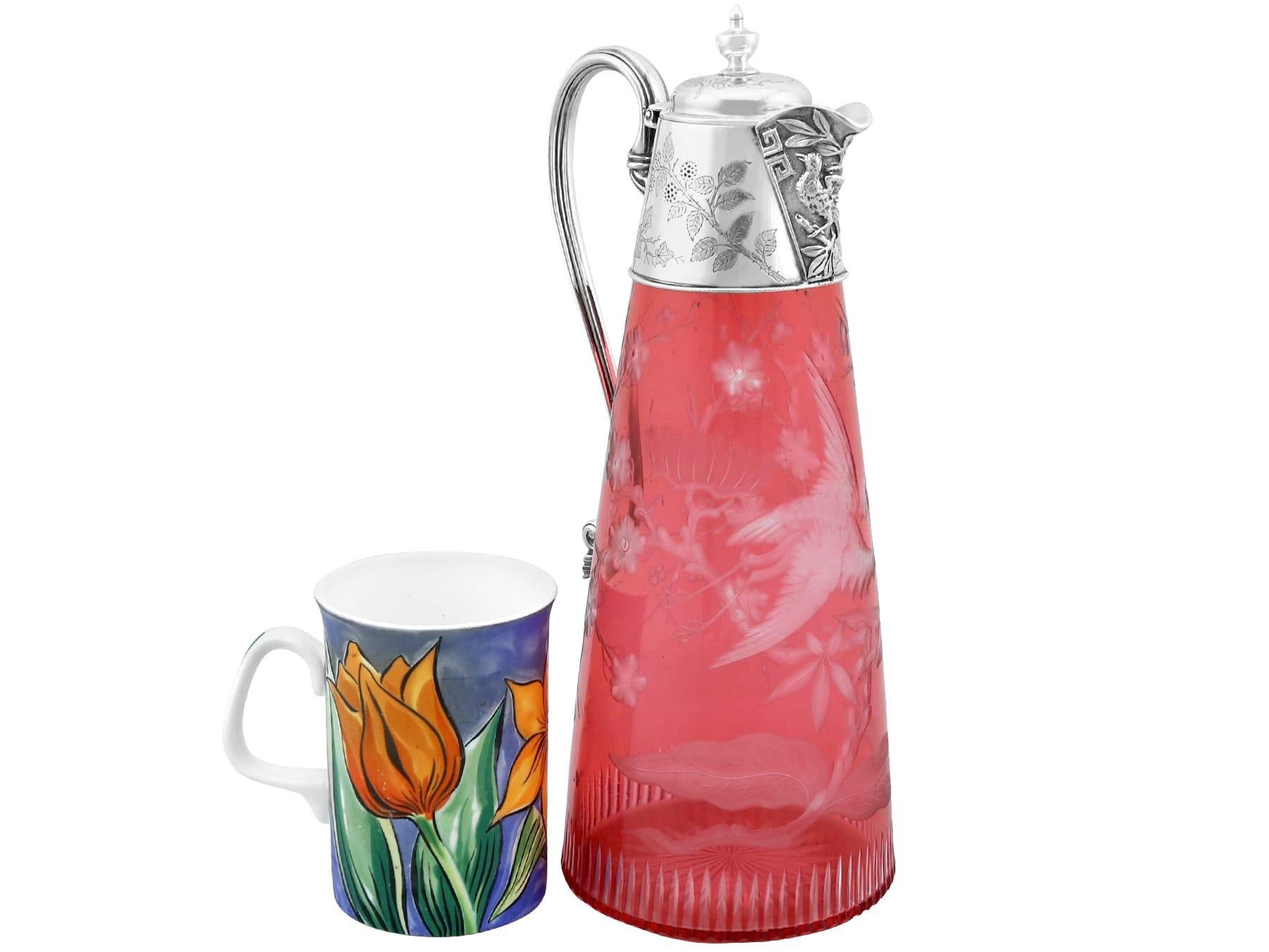cranberry glass claret jug