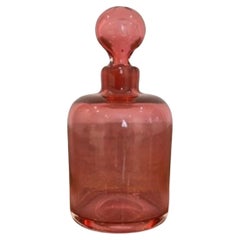 Antique Victorian cranberry glass bottle 