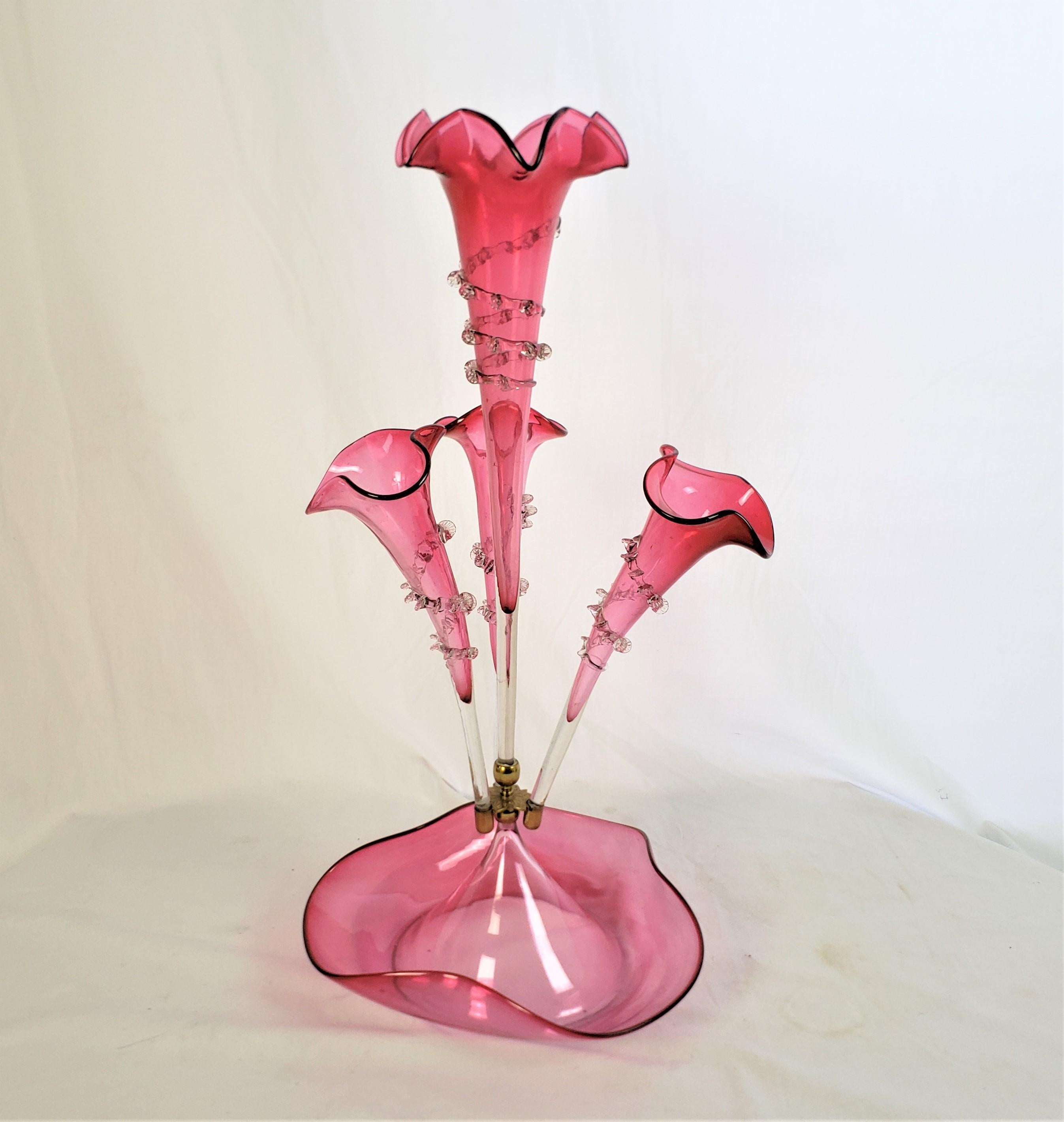 cranberry glass epergne