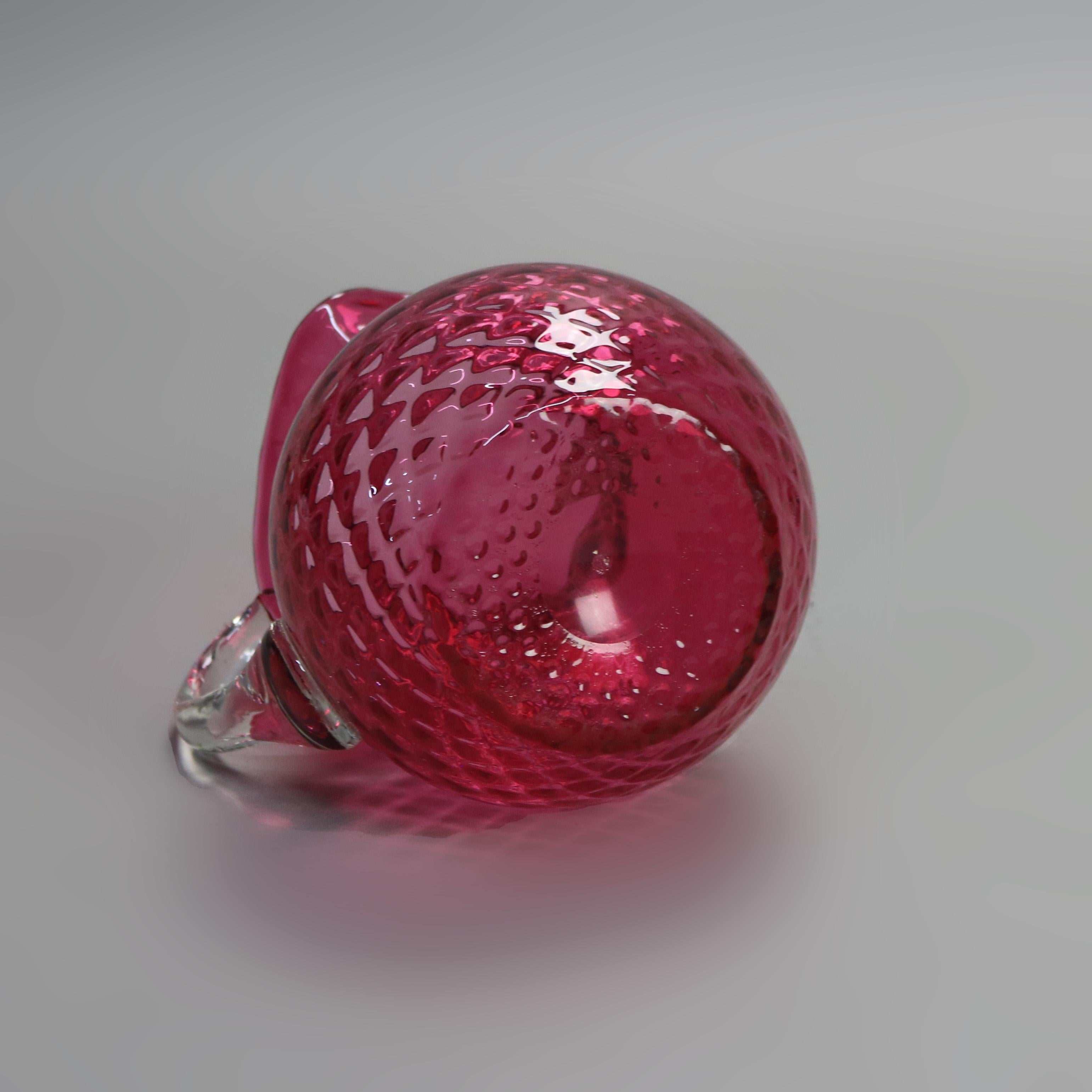 Antique Victorian Cranberry Glass Juice Set C1900 2