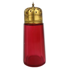 Antique Victorian Cranberry Glass Sugar Dredger
