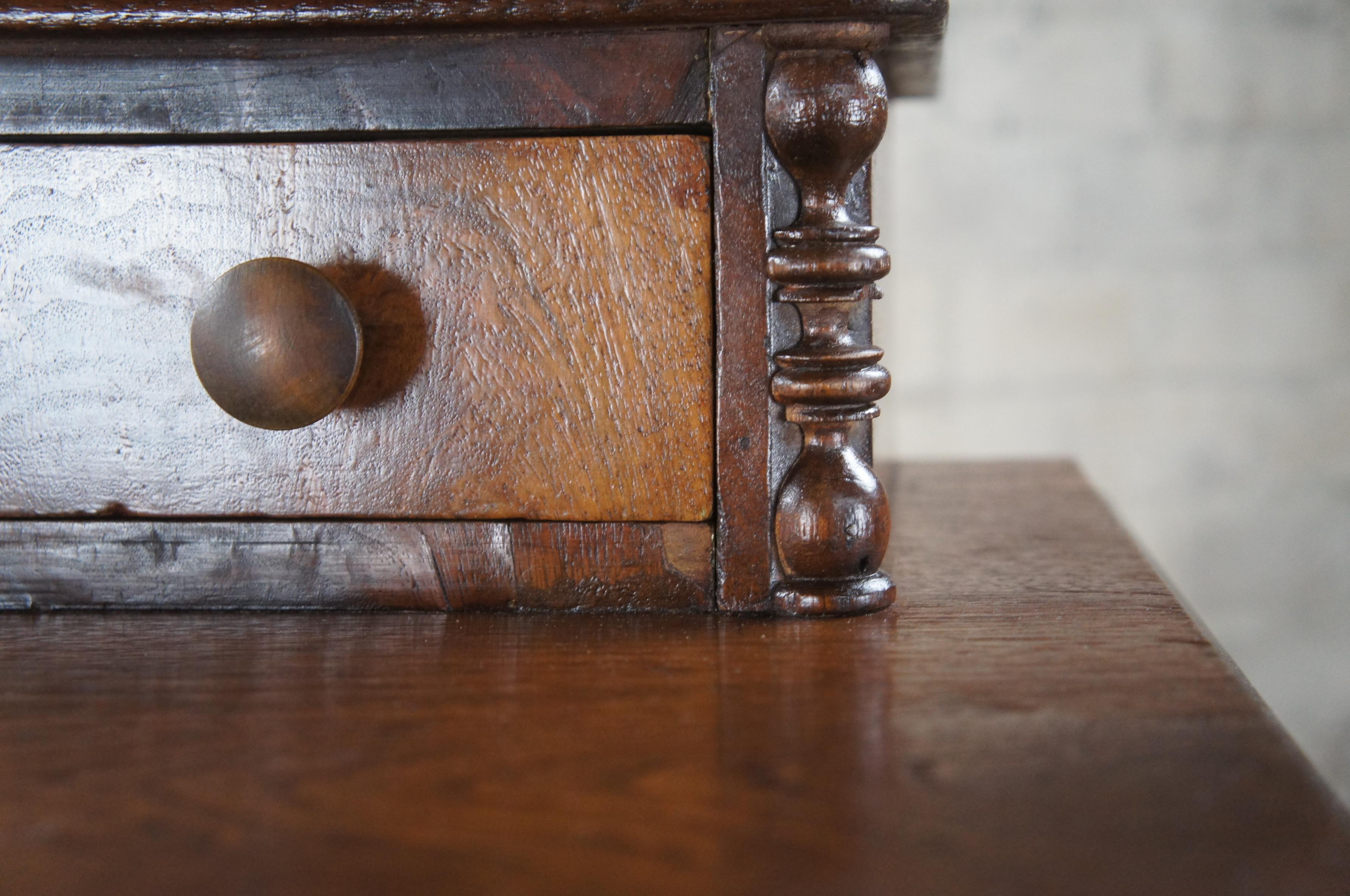  Antike viktorianische Crotch Nussbaum Schritt zurück Dresser Glovebox Schubladen Chest 42