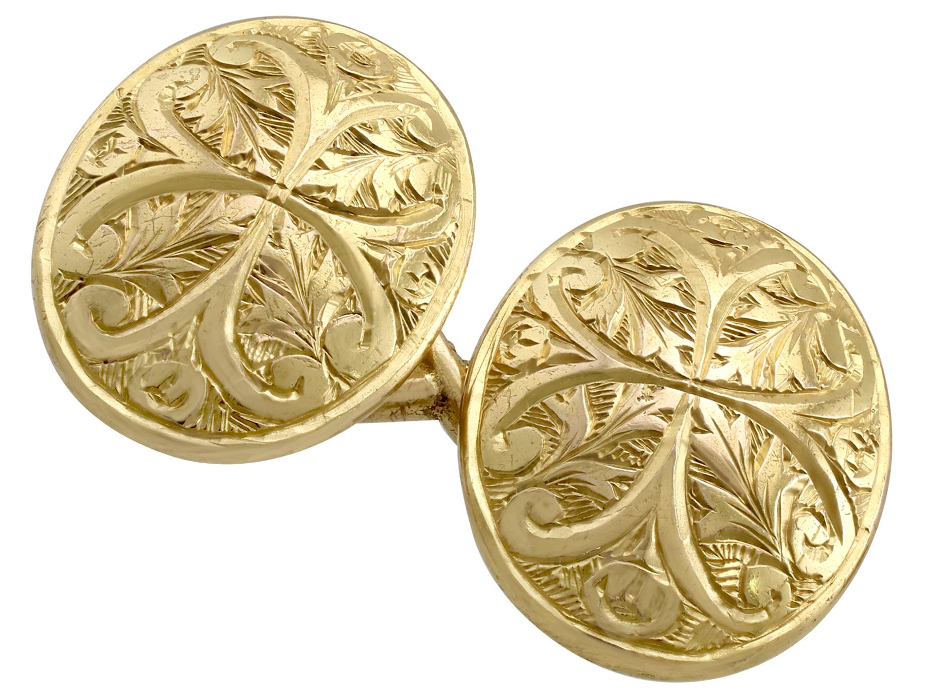 Antique Victorian Cufflinks in Yellow Gold In Excellent Condition In Jesmond, Newcastle Upon Tyne