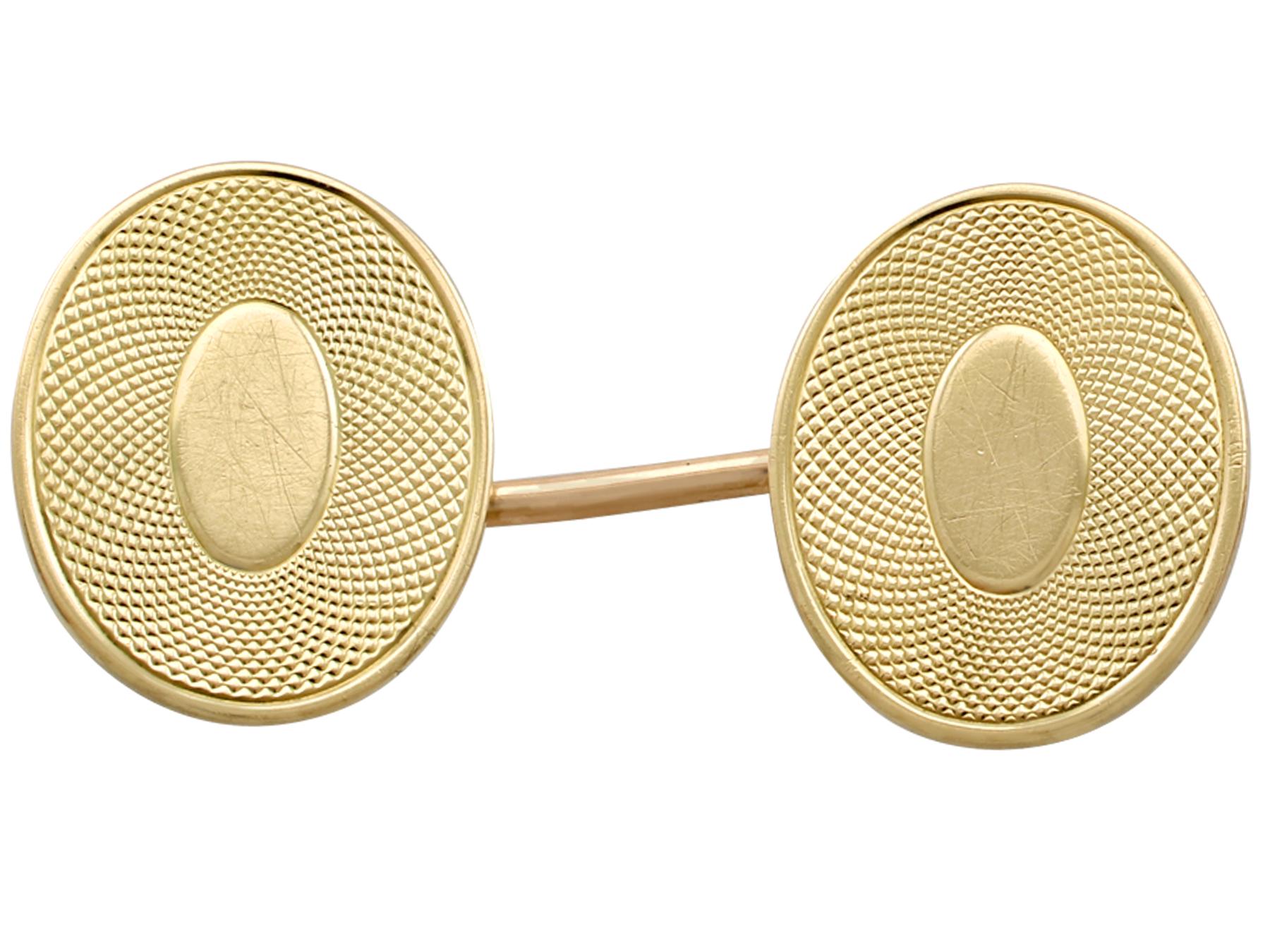 Antique Victorian Cufflinks in Yellow Gold, circa 1890 In Excellent Condition For Sale In Jesmond, Newcastle Upon Tyne