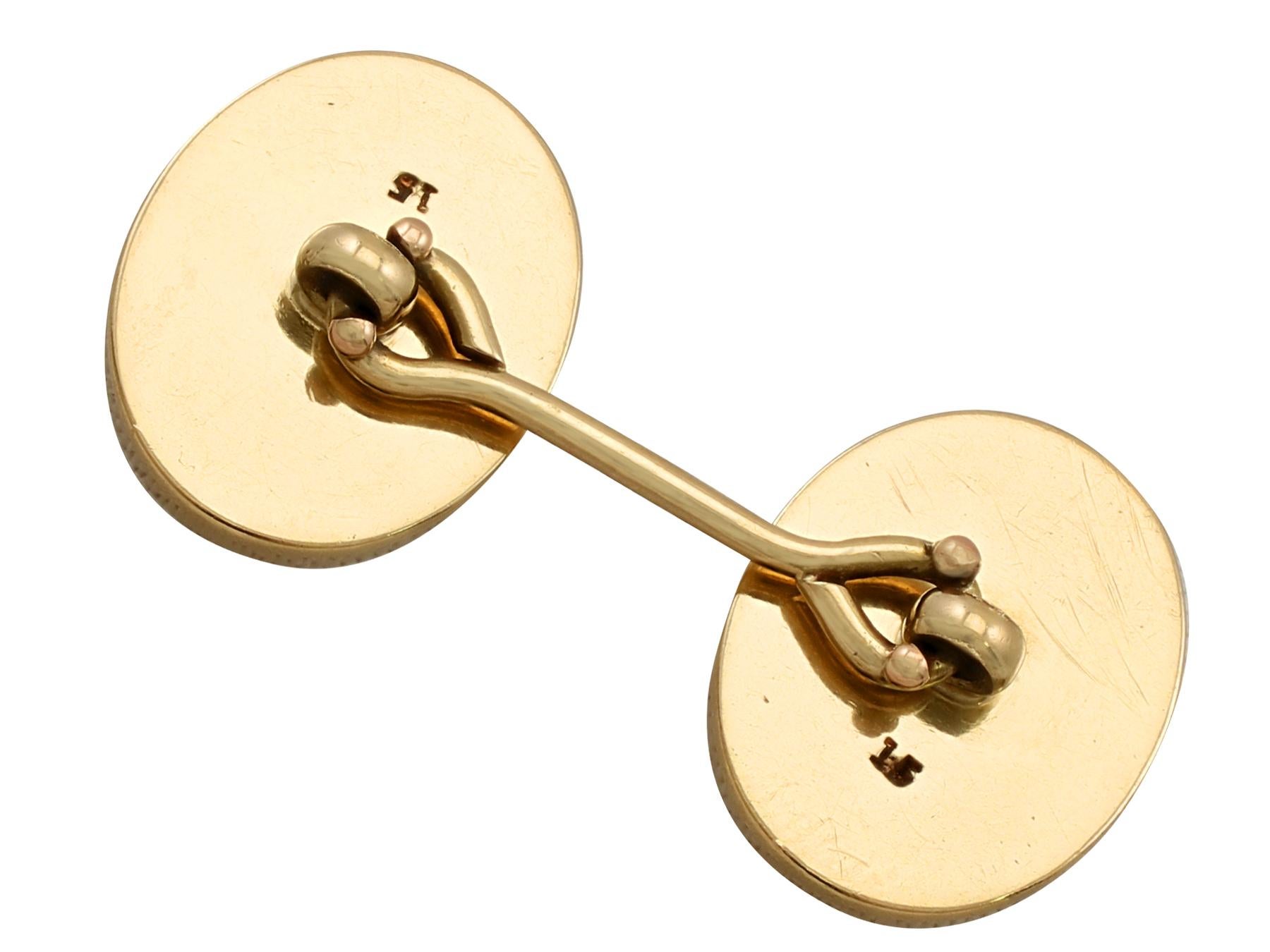 Antique Victorian Cufflinks in Yellow Gold, circa 1890 For Sale 1