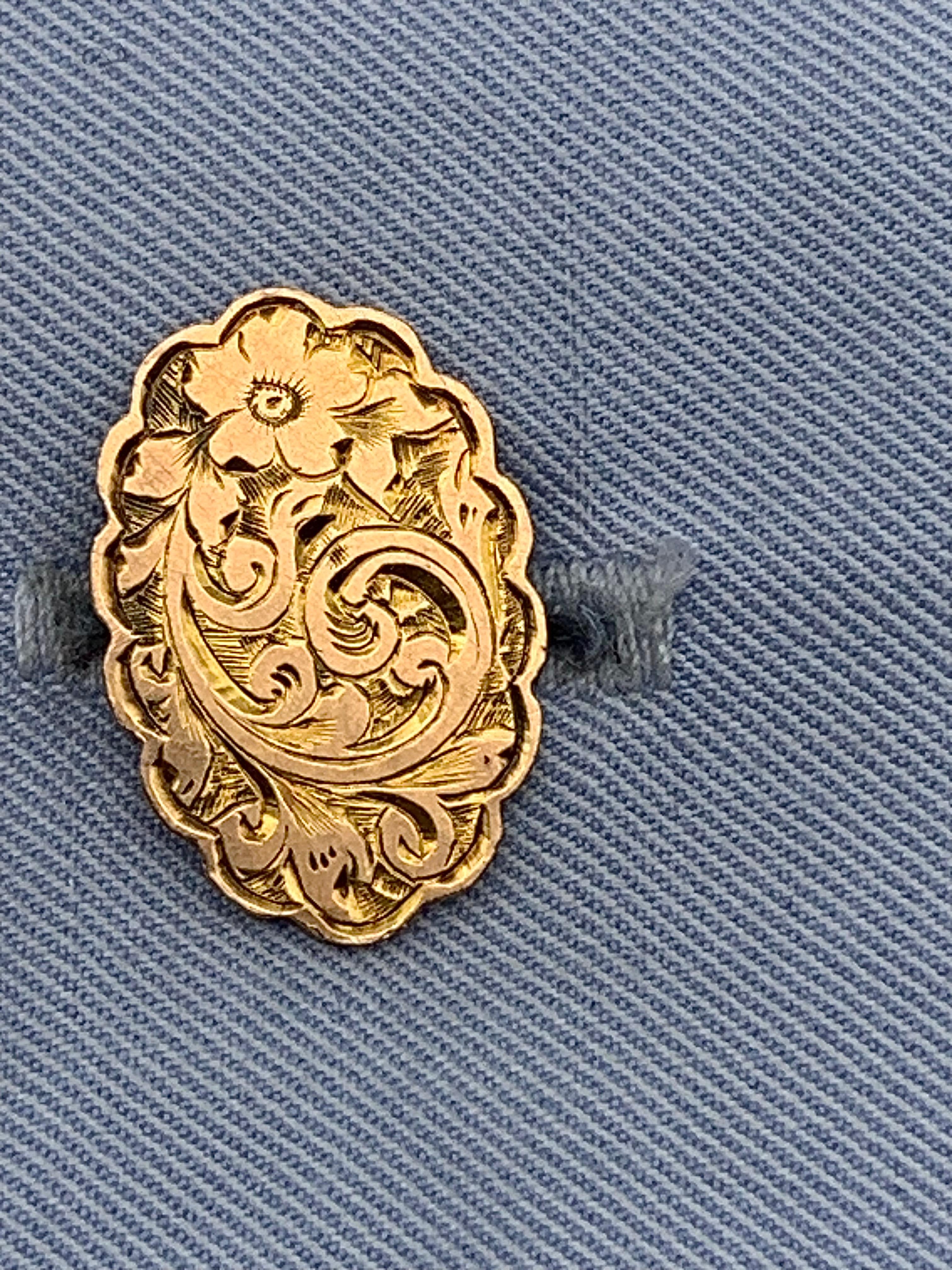 Antique Victorian Cufflinks  Rose Gold 9 Karat   In Good Condition For Sale In Munich, Bavaria