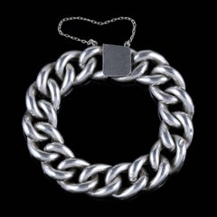 Antique Victorian Curb Bracelet Silver, circa 1900