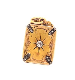 Antique Victorian Cushion Cut Diamond 18K Gold Locket