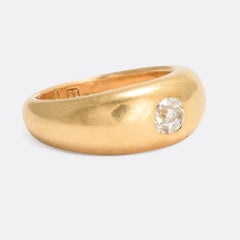 Antique Victorian Cushion Cut Diamond Gold Gypsy Ring