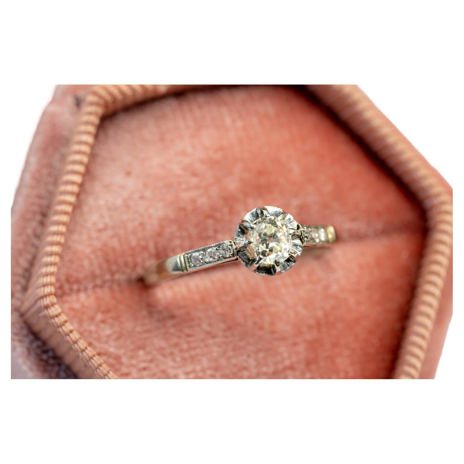 Antique Cushion Cut Diamond Engagement Ring at 1stDibs antique